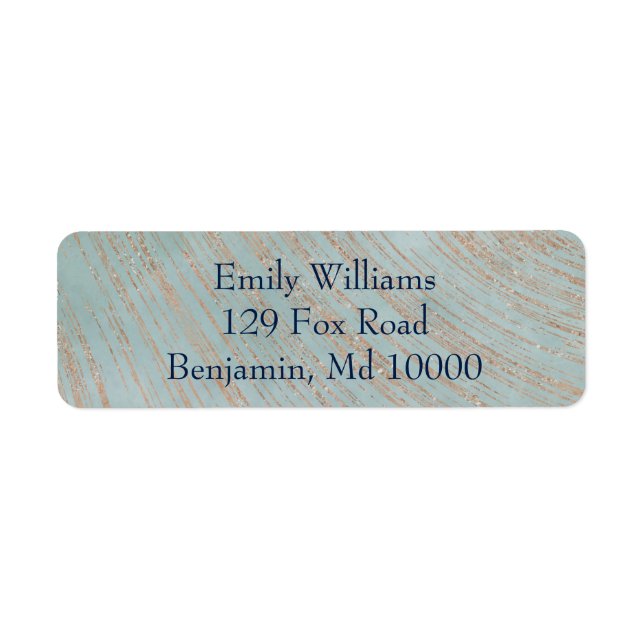 Etiqueta Azul clássico e cobre (Frente)