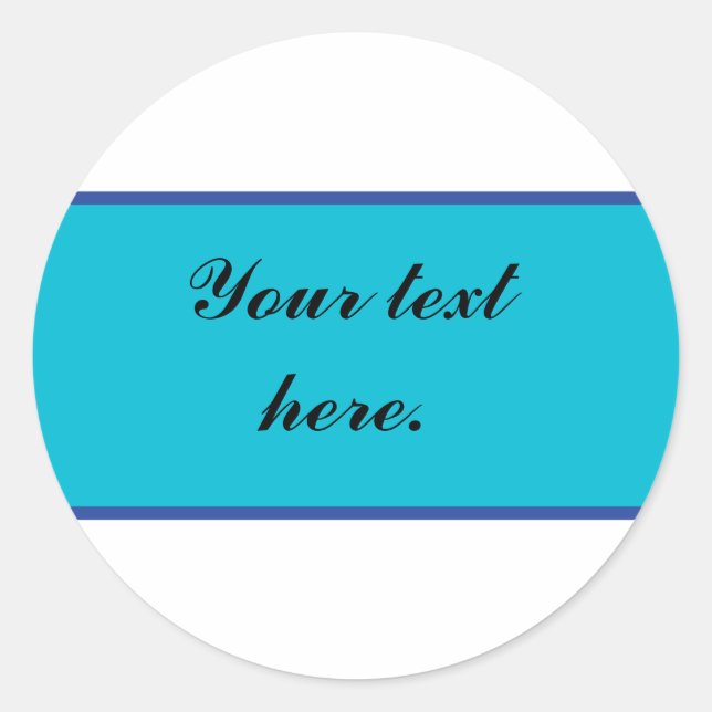 Etiqueta Azul com Texto Personalizado (Frente)