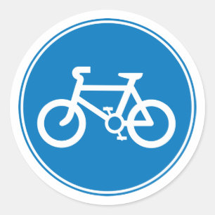 Etiqueta azul da bicicleta