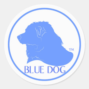 Etiqueta azul de Democrata do cão