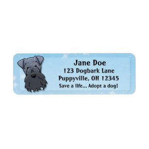 Etiqueta Azul de Kerry Terrier de Kawaii