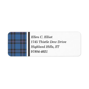 Etiqueta Azul do clã de Elliot e Tartan do Scottish de