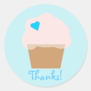Etiqueta azul do cupcake