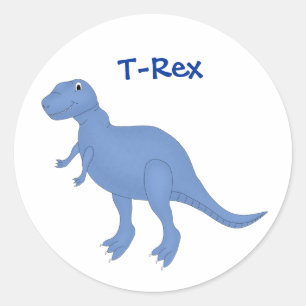 Etiqueta azul do dinossauro