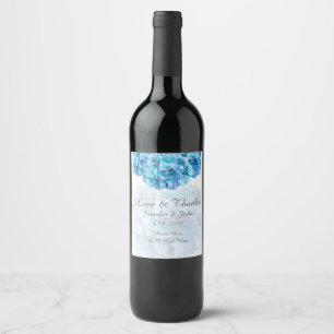 Etiqueta azul do vinho da coleção do casamento d