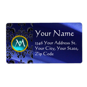 Etiqueta Azul-elétrico SILK DAMASK GEM