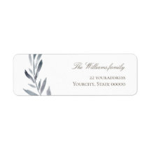 azul empoeirado folha aquarela