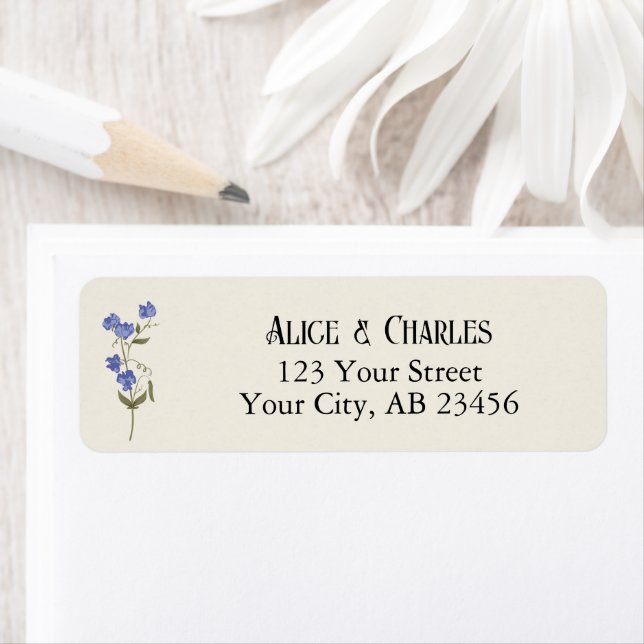 Etiqueta Azul-flor-doce e Casamento com Creme (Insitu)