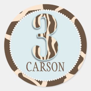 Etiqueta AZUL GIR 3C do menino do safari