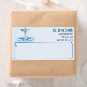 Etiqueta Azul Hermes Médicos Rod Caduceus