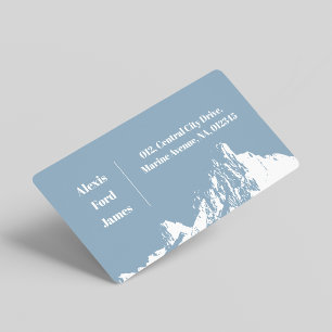 Etiqueta Azul Icy Moderno da Montanha Minimalista