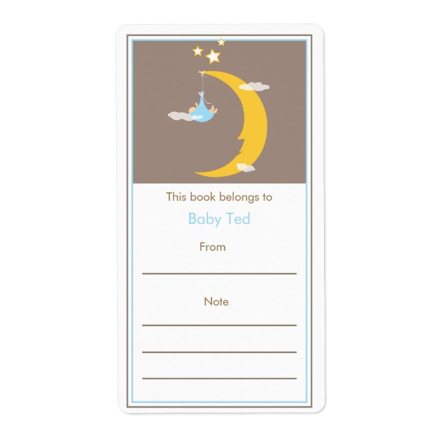 Etiqueta Azul Lua e Estrelas (Frente)