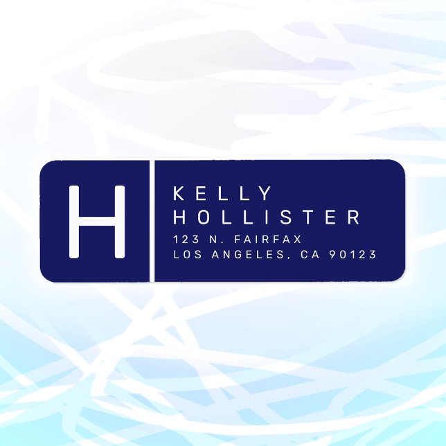 Etiqueta Azul Marinho | Endereço para devolução moderna (Criador carregado)