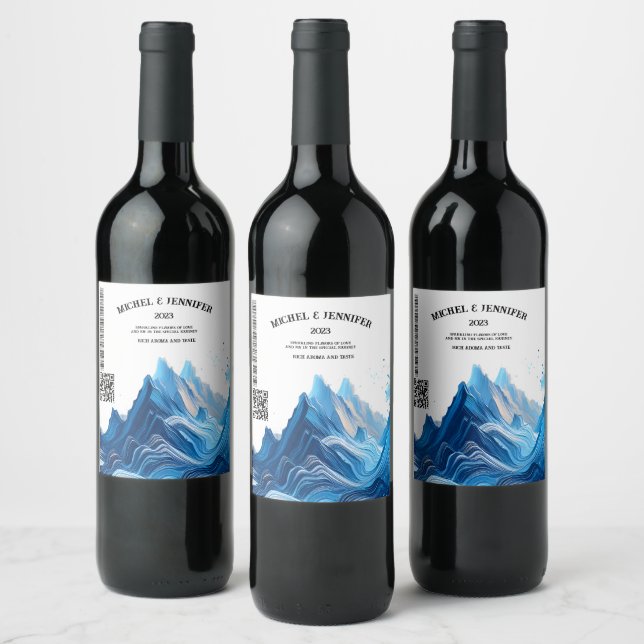 Etiqueta Azul para Casamentos (Garrafas)