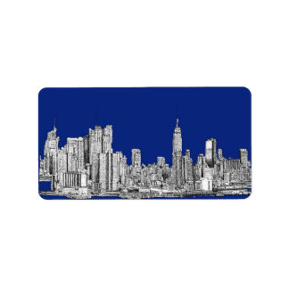 Etiqueta Azul real tinta NYC