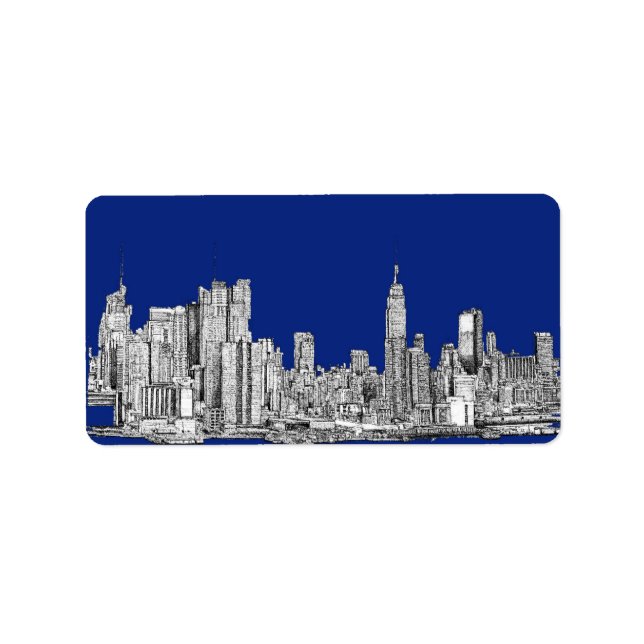 Etiqueta Azul real tinta NYC (Frente)