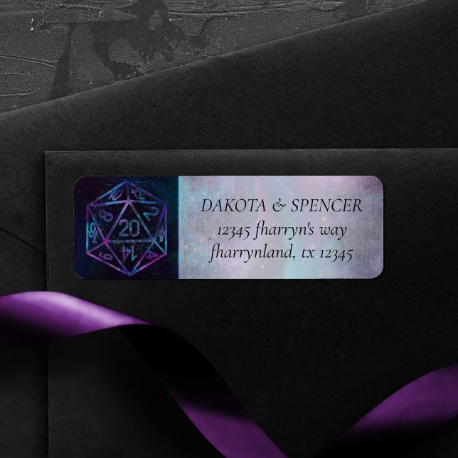 Etiqueta Azul RPG | Fantasy Tabletop Gamer Dice Address (Criador carregado)
