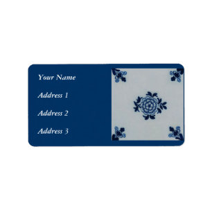 Etiqueta Azulejo azul de Delft do Antiquarian clássico -