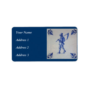 Etiqueta Azulejo azul de Delft - modelo
