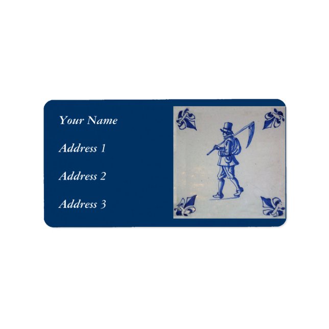 Etiqueta Azulejo Azul Delft - Modelo (Frente)