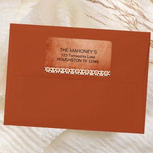 Etiqueta Azulejo Modern Boho Terracotta Endereço Sudoeste