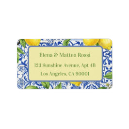 Etiqueta Azulejo Siciliano & Casamento de Limão