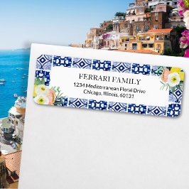 Etiqueta Azulejos Florais Mediterrâneos Italianos Endereço 