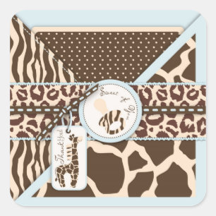 Etiqueta B do menino TY do safari