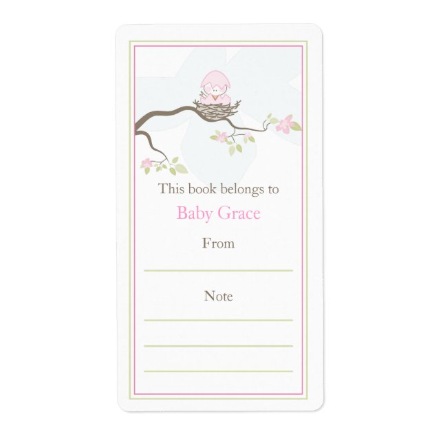 Etiqueta Baby Bird Bookplate (Frente)