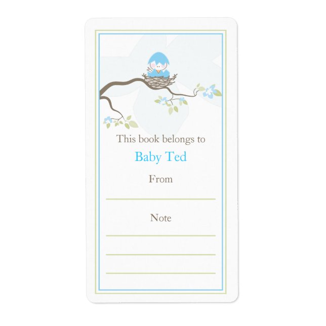 Etiqueta Baby Bird Bookplate (Frente)