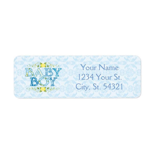 Etiqueta Baby Boy, Chá de fraldas Address Labels (Frente)