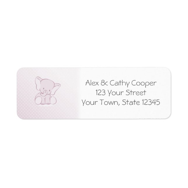 Etiqueta Baby Lilac Elephant (Frente)