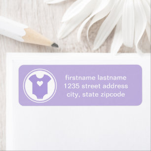 Etiqueta Baby Love Cuple Purple Family Return Endereço