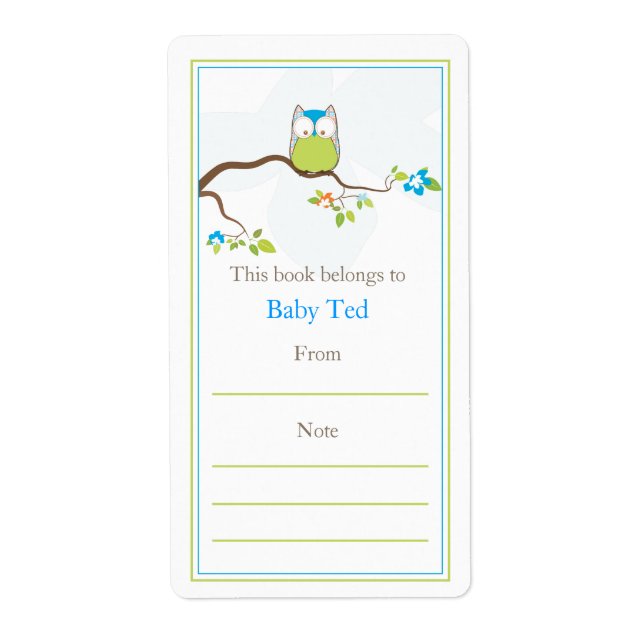 Etiqueta Baby Owl Bookplate (Frente)