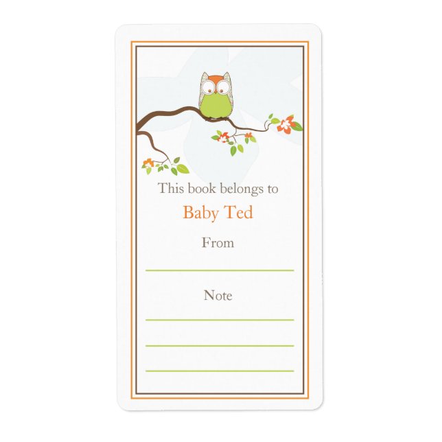 Etiqueta Baby Owl Bookplate (Frente)