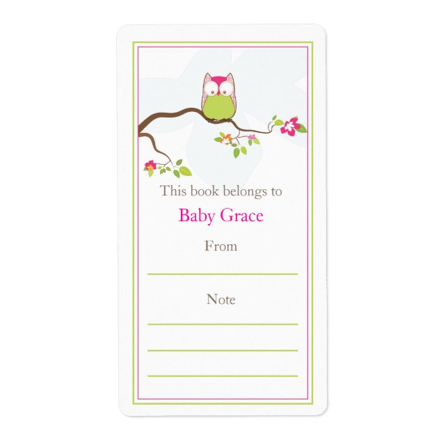 Etiqueta Baby Owl Bookplate (Frente)