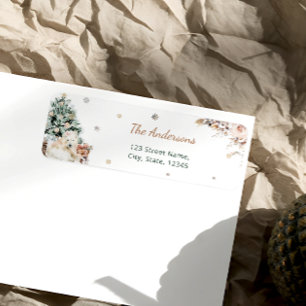 Etiqueta Baby Polar Bear Winter Chá de fraldas Address