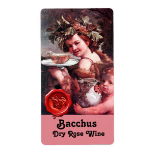 ETIQUETA BACCHUS COM UVAS E ROSA