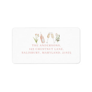 Etiqueta Bachelorette de champanhe moderna cor-de-rosa