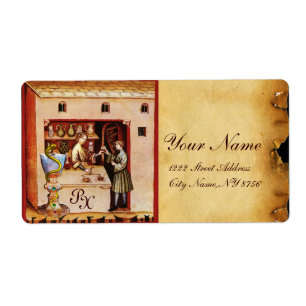 Etiqueta BACIA de MONOGRAMA de HYGEIA, medicina, farmácia