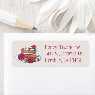 Etiqueta Baker Return Address Labels Paistry Chef Cake Love