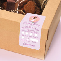 Bakery Mulher-Comida Segurança Alergia Alerta Bake