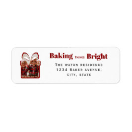 Etiqueta Baking Things Bright Christmas Photo Gift Design