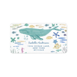 Etiqueta Baleia Sob O Endereço Marítimo