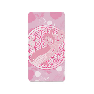 Etiqueta baleia,totem animal,zen,chakra,flor da vida