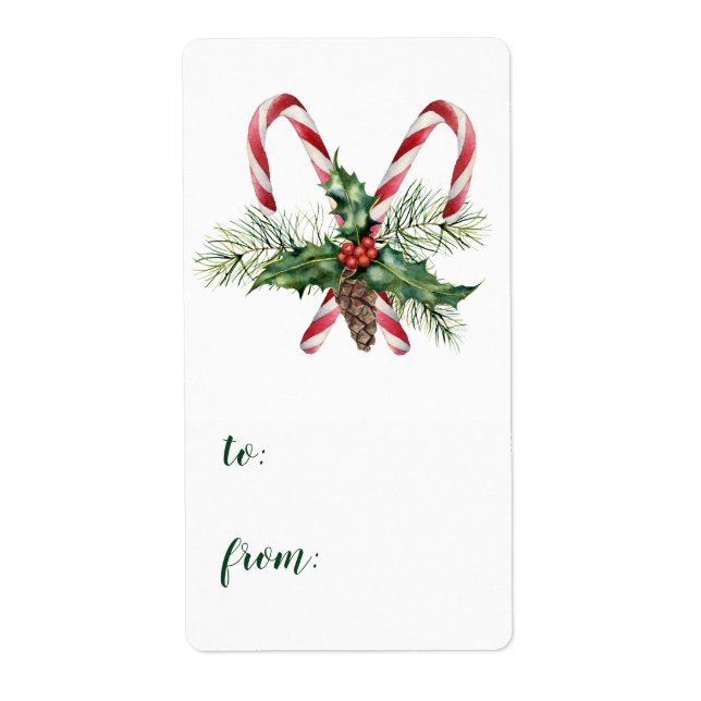 Etiqueta Balizas De Presente De Natal De Bengalas (Frente)