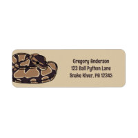 Ball Python Cobra, Brown and Tan Return Address
