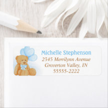 Balões de Coração Azul de Urso Vermelho