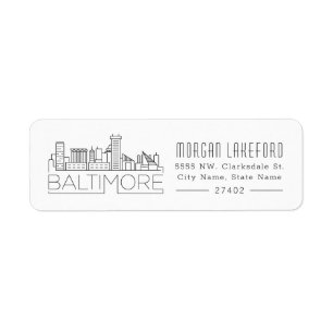 Etiqueta Baltimore, Maryland Stylizou Skyline
