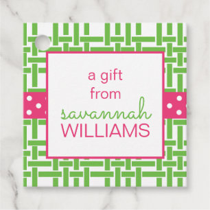 Etiqueta Bamboo & Grosgrain Personalizada para Pre